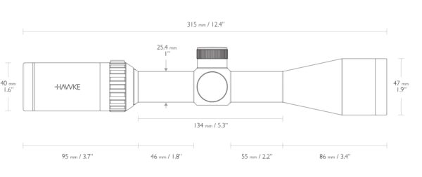 Mira Telescopica Hawke  Vantage 3-9X40 Mil Dot - Imagen 2